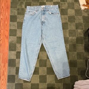 Zara Light Wash High-Rise Mom Jeans